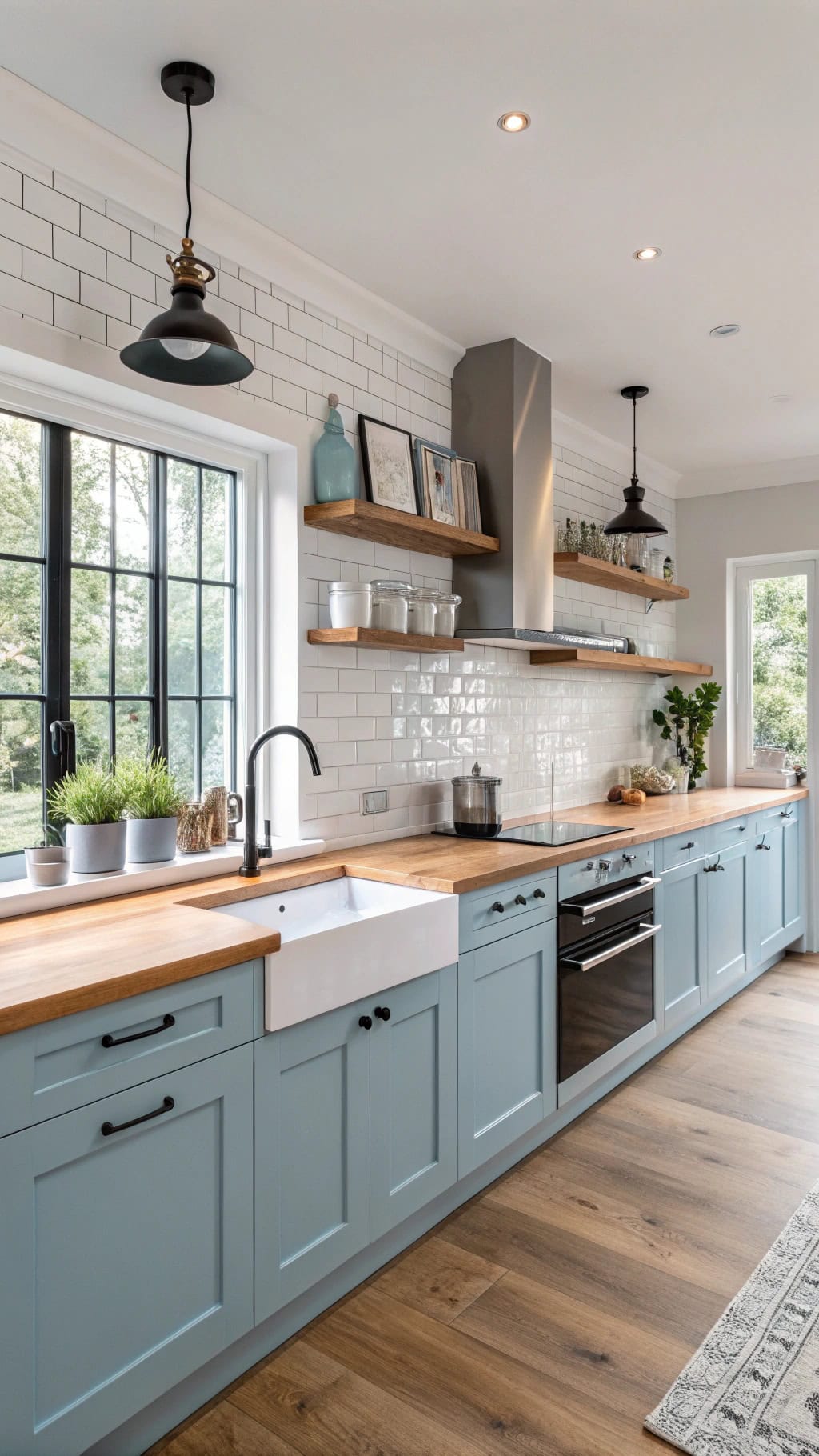 blue kitchen