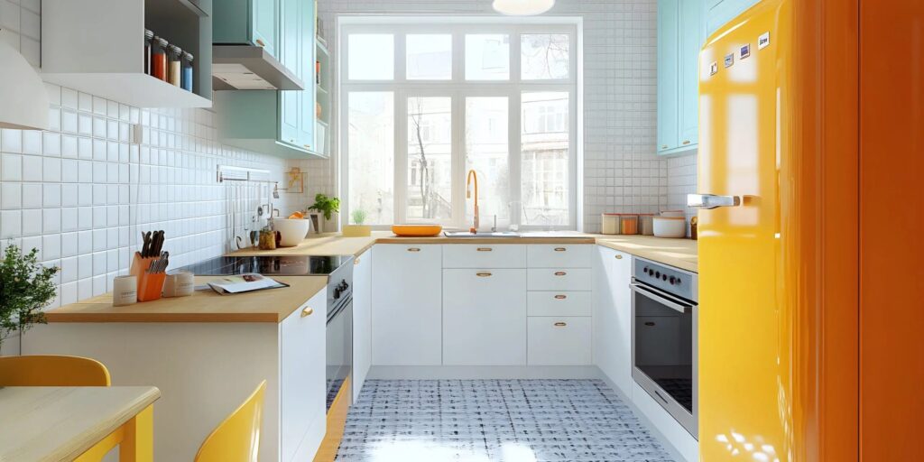 Bond cleaning hero retro kitchen in Burleigh Heads, Gold Coast. The Old School Cleaning Co.