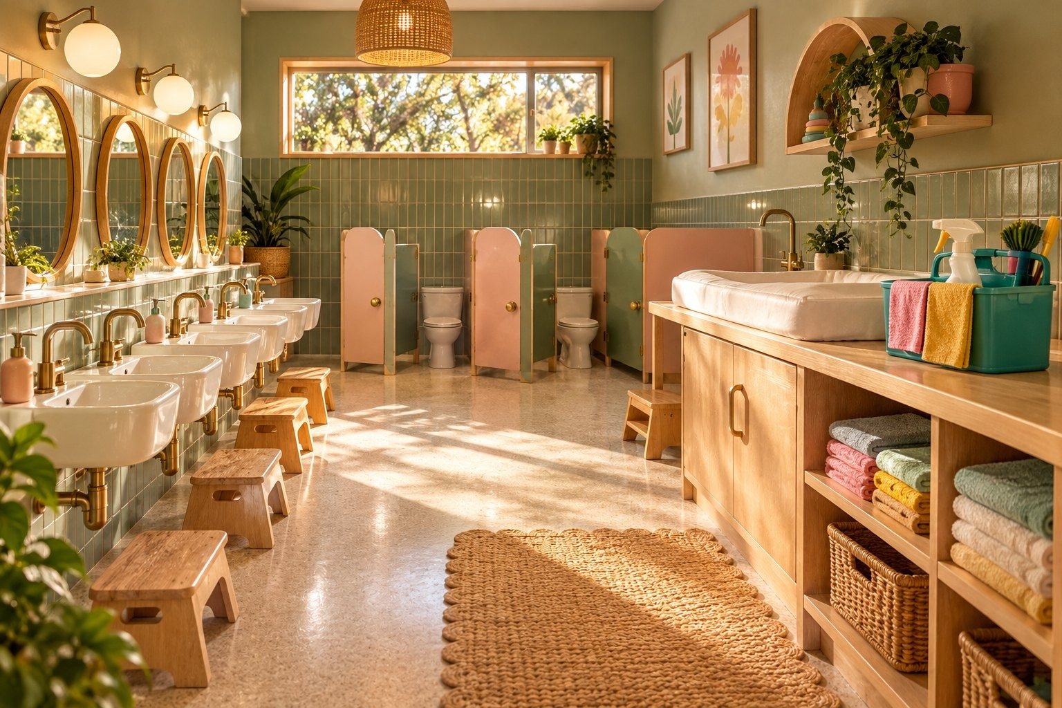 Childcare centre bathroom cleaning in Elanora, Gold Coast. The Old School Cleaning Co.