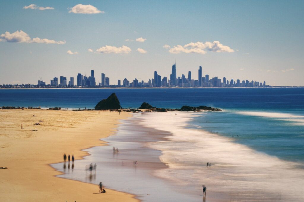 beach city view in Currumbin, Gold Coast. The Old School Cleaning Co.
