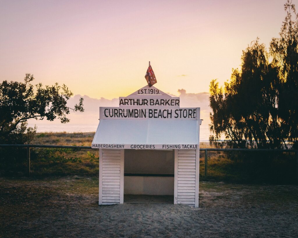 beach store retro in Currumbin, Gold Coast. The Old School Cleaning Co.