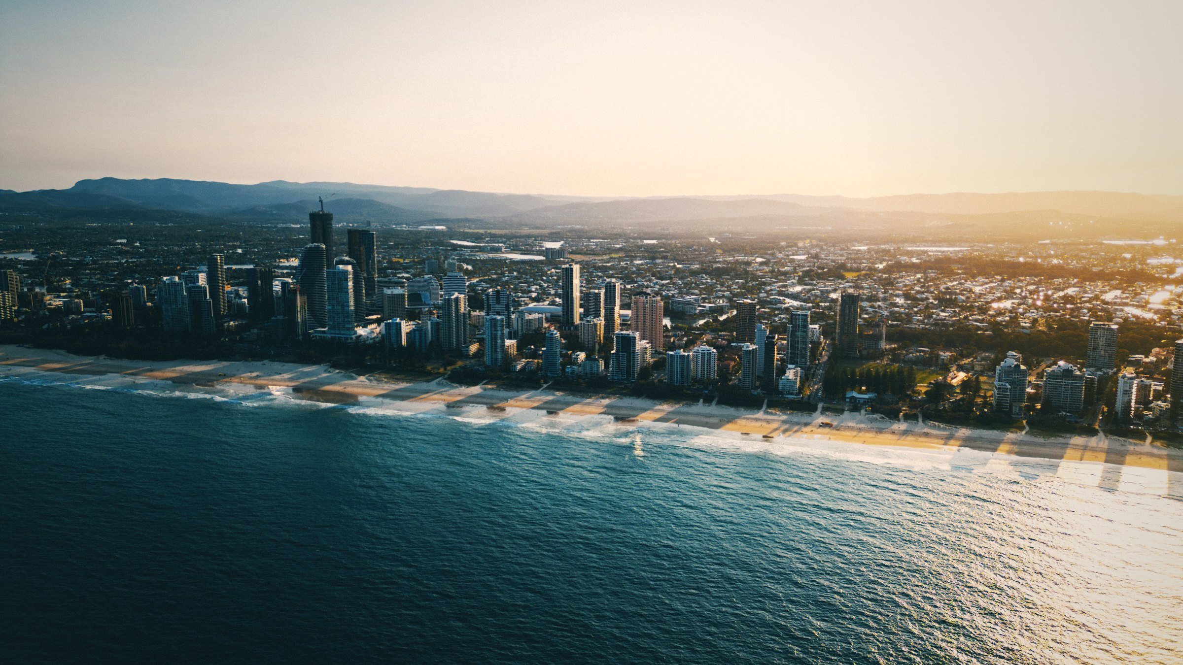 Gold Coast skyline at sunset