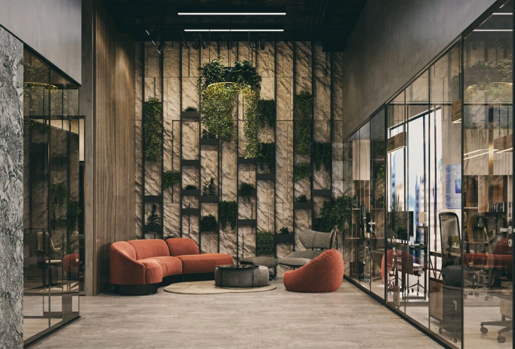 Modern office lounge interior cleaning in Coolangatta, Gold Coast. The Old School Cleaning Co.