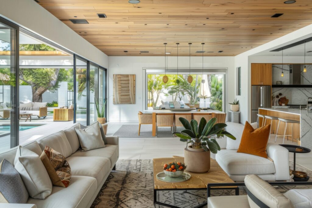 Bright open-plan living room ready for a professional clean, Robina, Gold Coast, The Old School Cleaning Co.