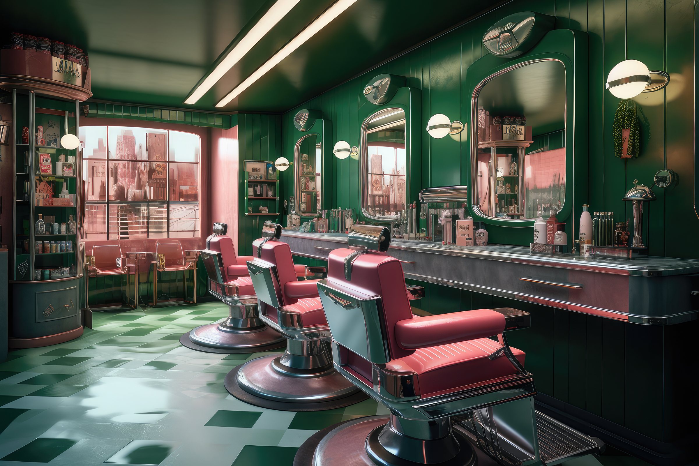 Retro barber shop hospitality cleaning in Robina, Gold Coast. The Old School Cleaning Co.