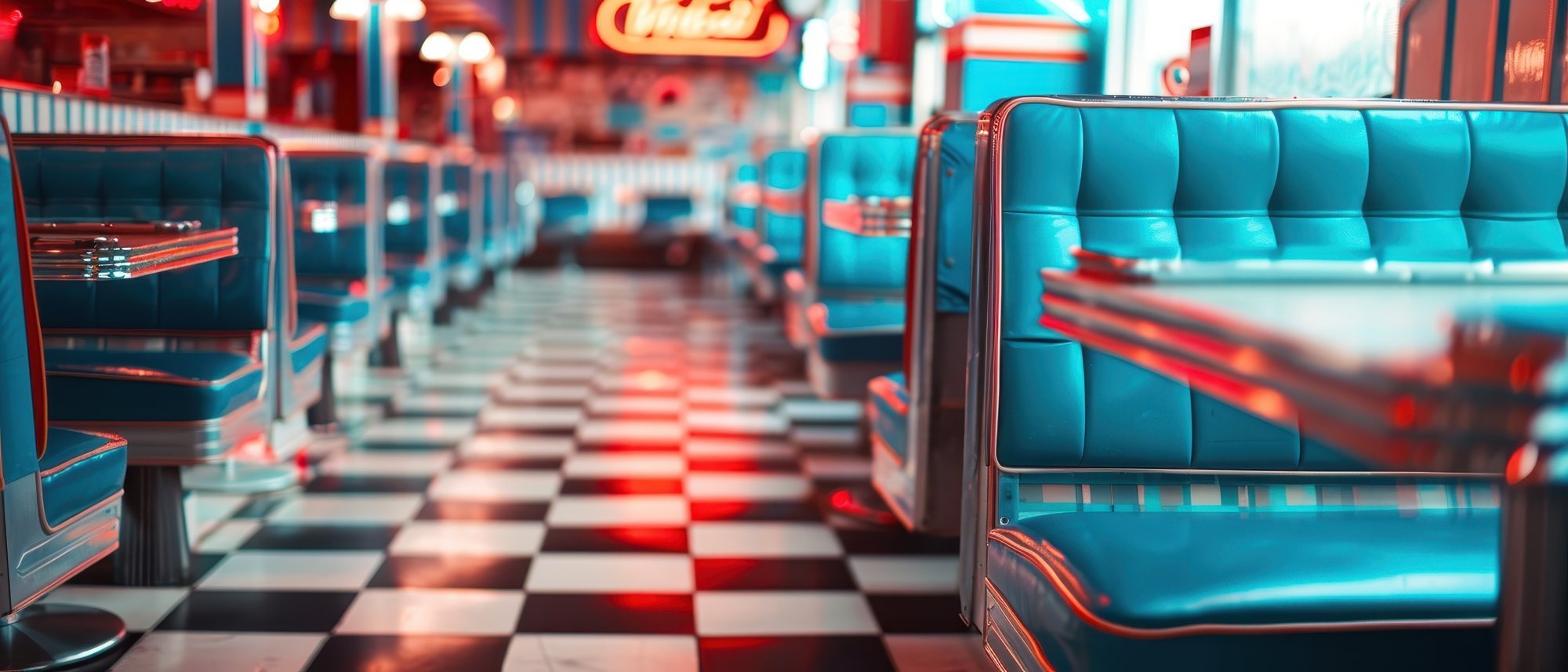 Retro diner booths restaurant cleaning in Varsity Lakes, Gold Coast. The Old School Cleaning Co.